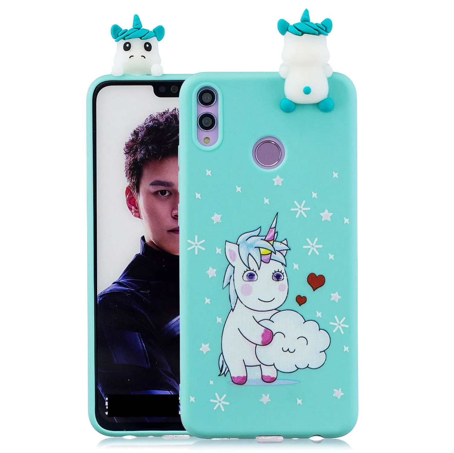 For Huawei Nova 3I 3D Cartoon Lovely Coloured Painted Soft TPU Back Cover Non-slip Shockproof Full Protective Case Big white bear