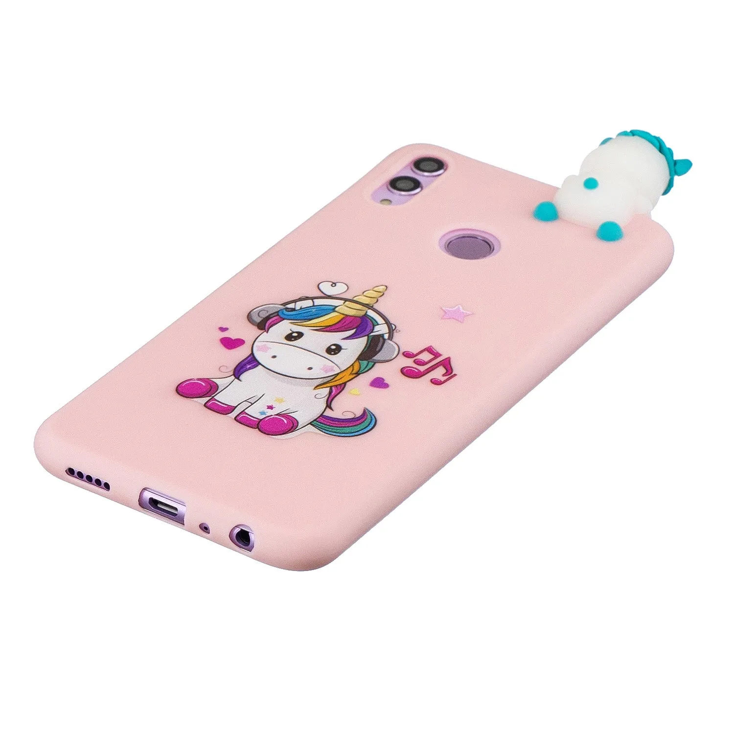 For Huawei Nova 3I 3D Cartoon Lovely Coloured Painted Soft TPU Back Cover Non-slip Shockproof Full Protective Case Music unicorn