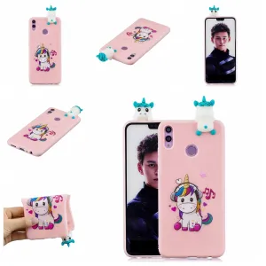 For Huawei Nova 3I 3D Cartoon Lovely Coloured Painted Soft TPU Back Cover Non-slip Shockproof Full Protective Case Music unicorn