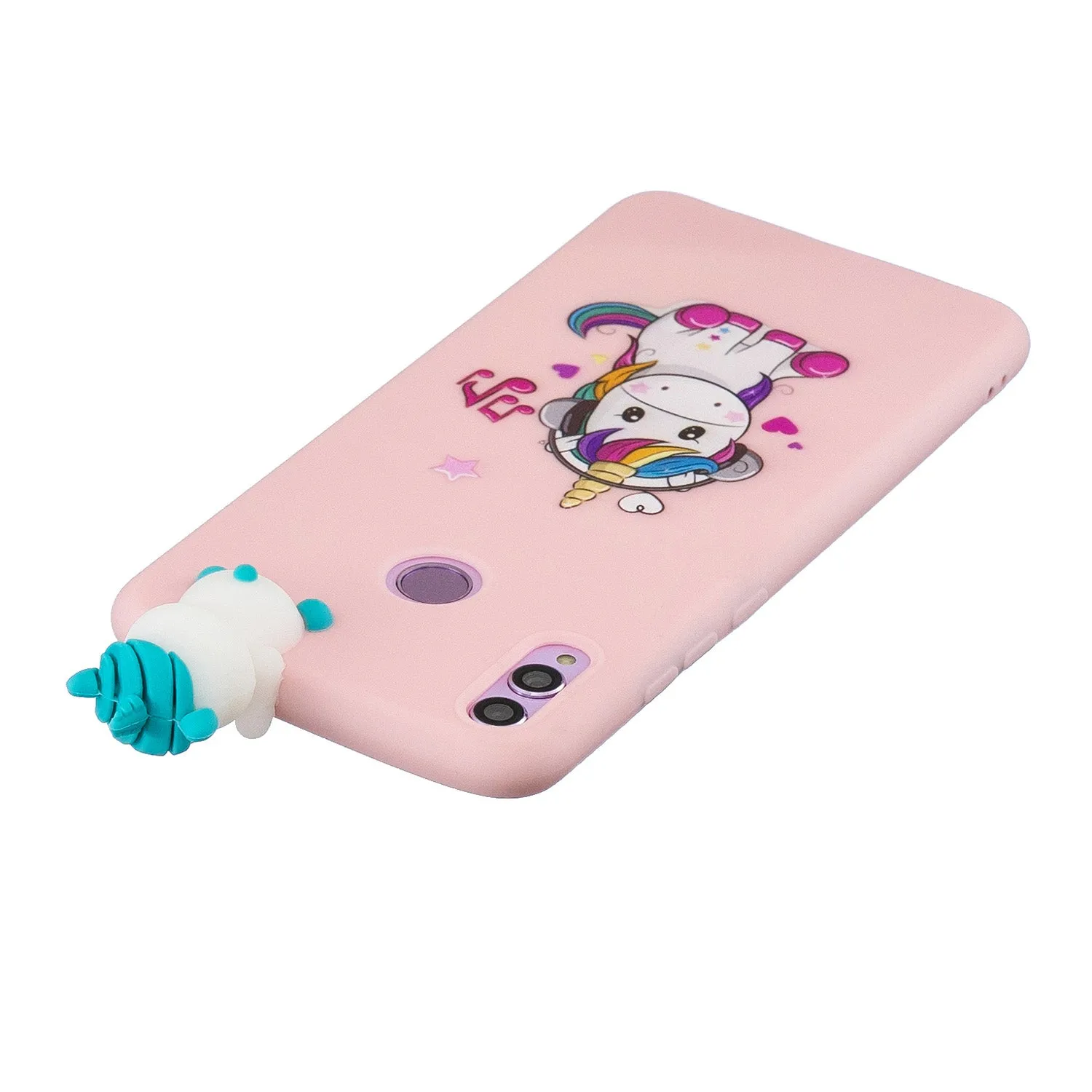 For Huawei Nova 3I 3D Cartoon Lovely Coloured Painted Soft TPU Back Cover Non-slip Shockproof Full Protective Case Music unicorn