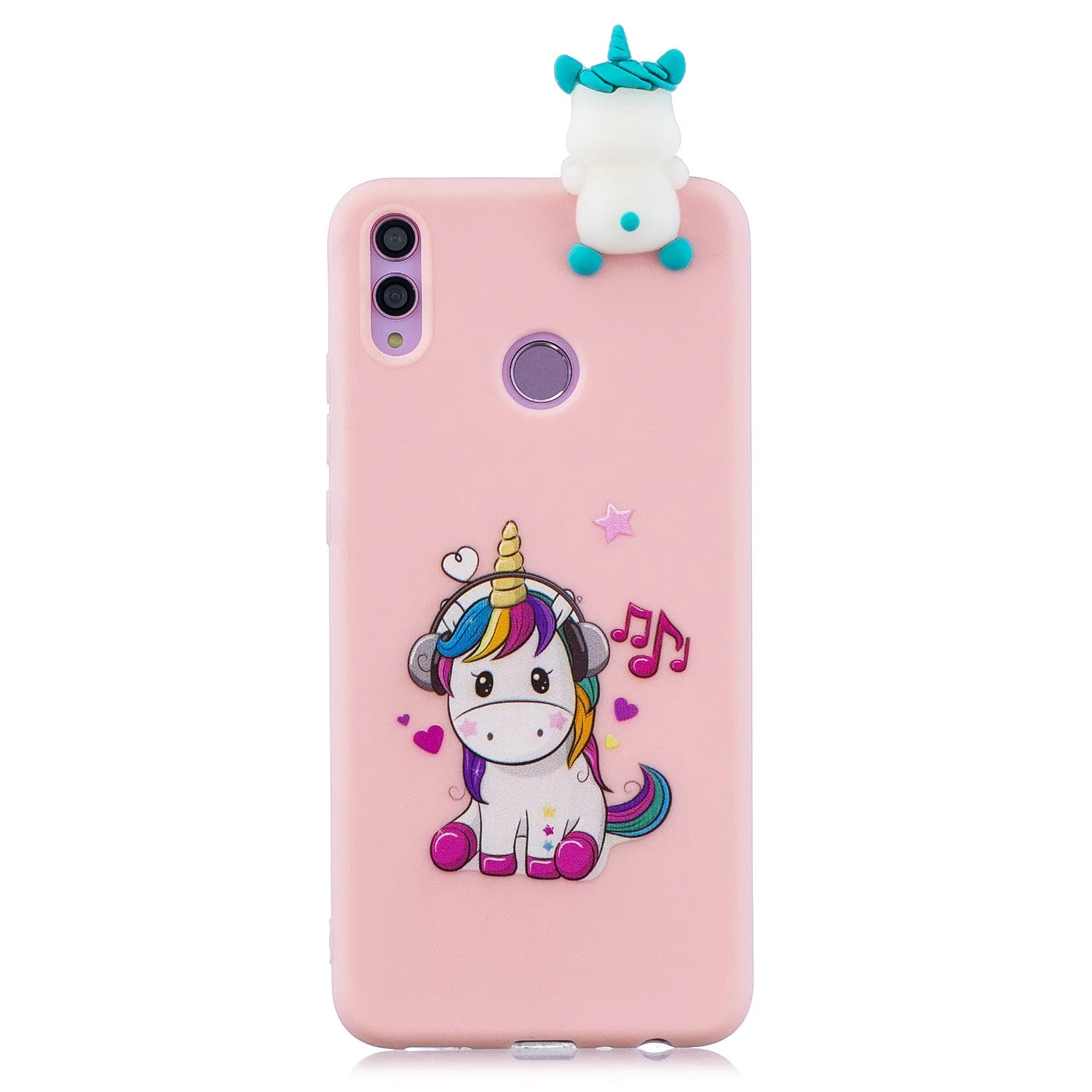 For Huawei Nova 3I 3D Cartoon Lovely Coloured Painted Soft TPU Back Cover Non-slip Shockproof Full Protective Case Music unicorn