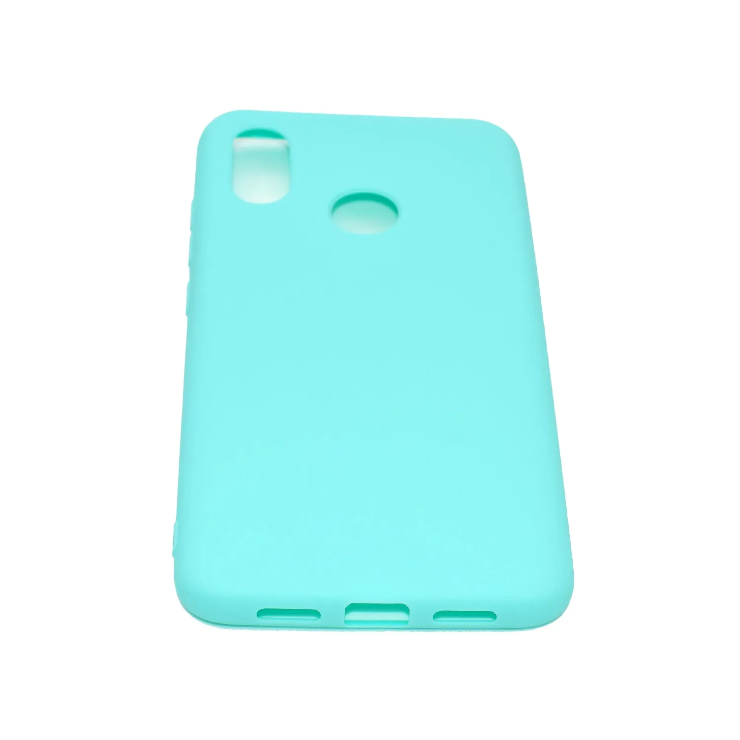 For HUAWEI Y6 2019 Lovely Candy Color Matte TPU Anti-scratch Non-slip Protective Cover Back Case Light blue