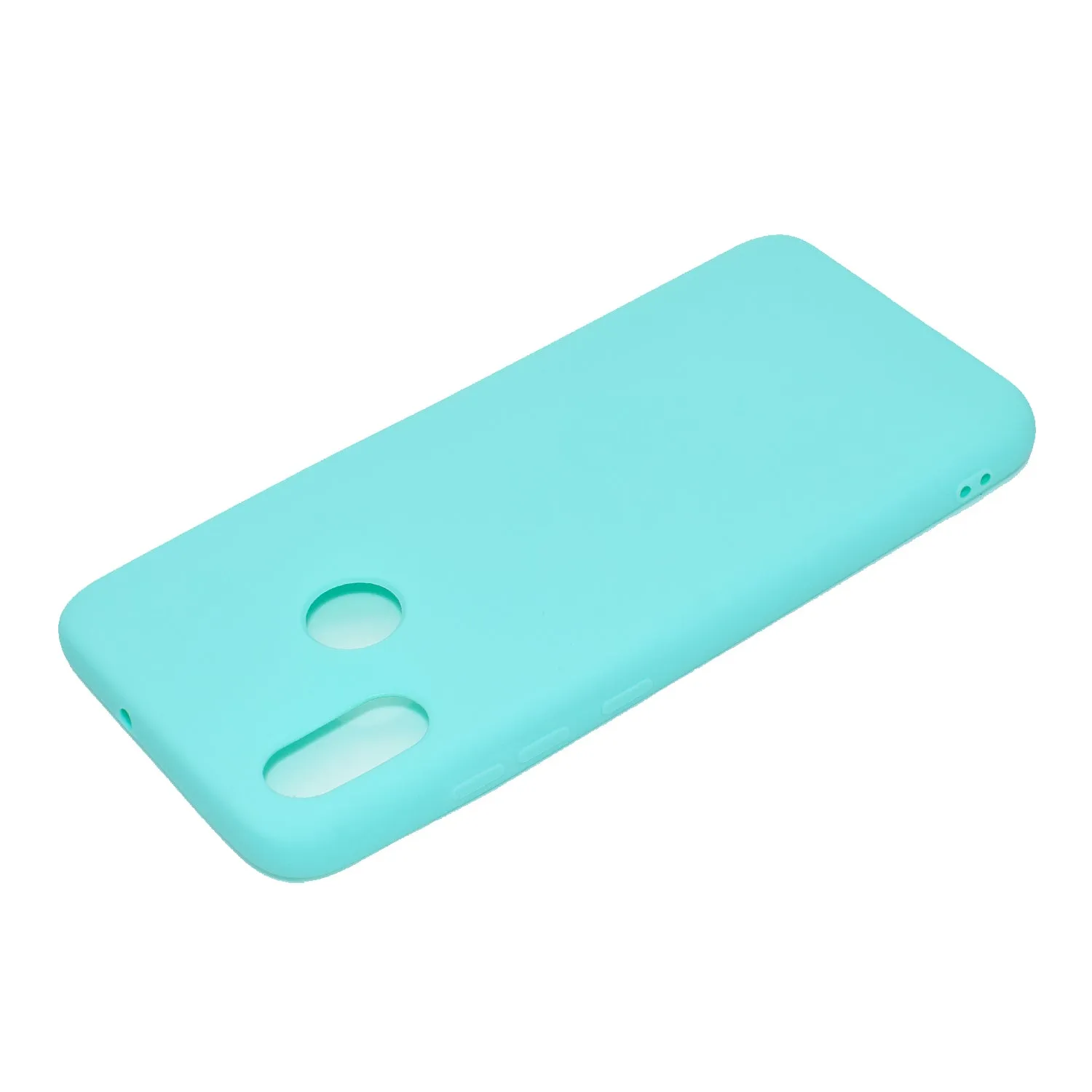 For HUAWEI Y6 2019 Lovely Candy Color Matte TPU Anti-scratch Non-slip Protective Cover Back Case Light blue