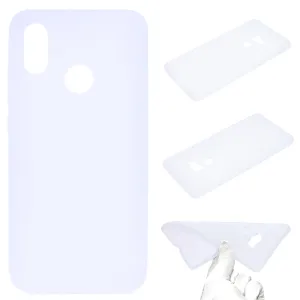 For HUAWEI Y6 2019 Lovely Candy Color Matte TPU Anti-scratch Non-slip Protective Cover Back Case white