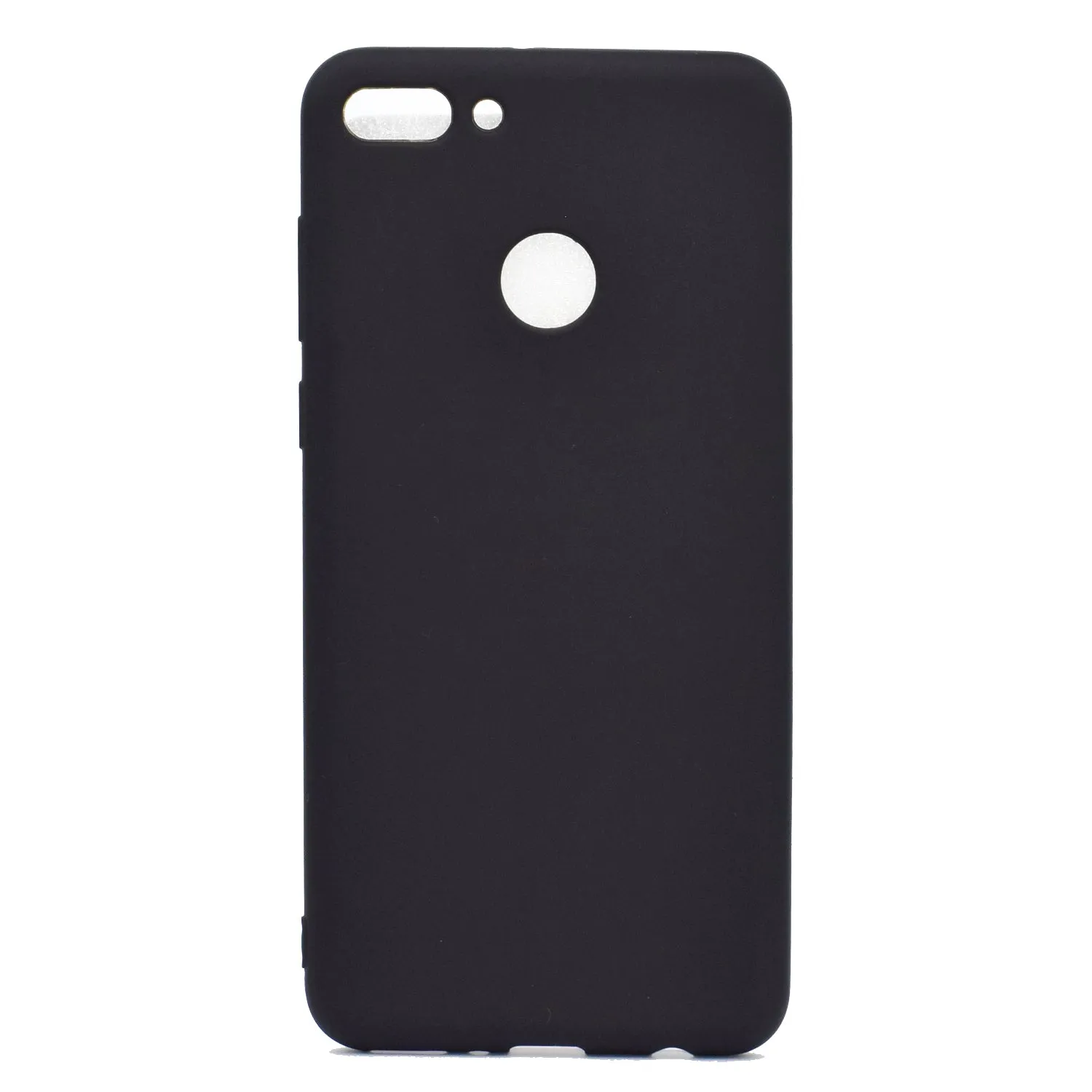 for HUAWEI Y9 2018 Lovely Candy Color Matte TPU Anti-scratch Non-slip Protective Cover Back Case black