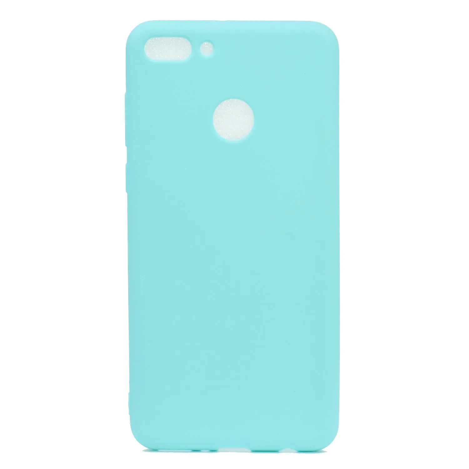 for HUAWEI Y9 2018 Lovely Candy Color Matte TPU Anti-scratch Non-slip Protective Cover Back Case Light blue