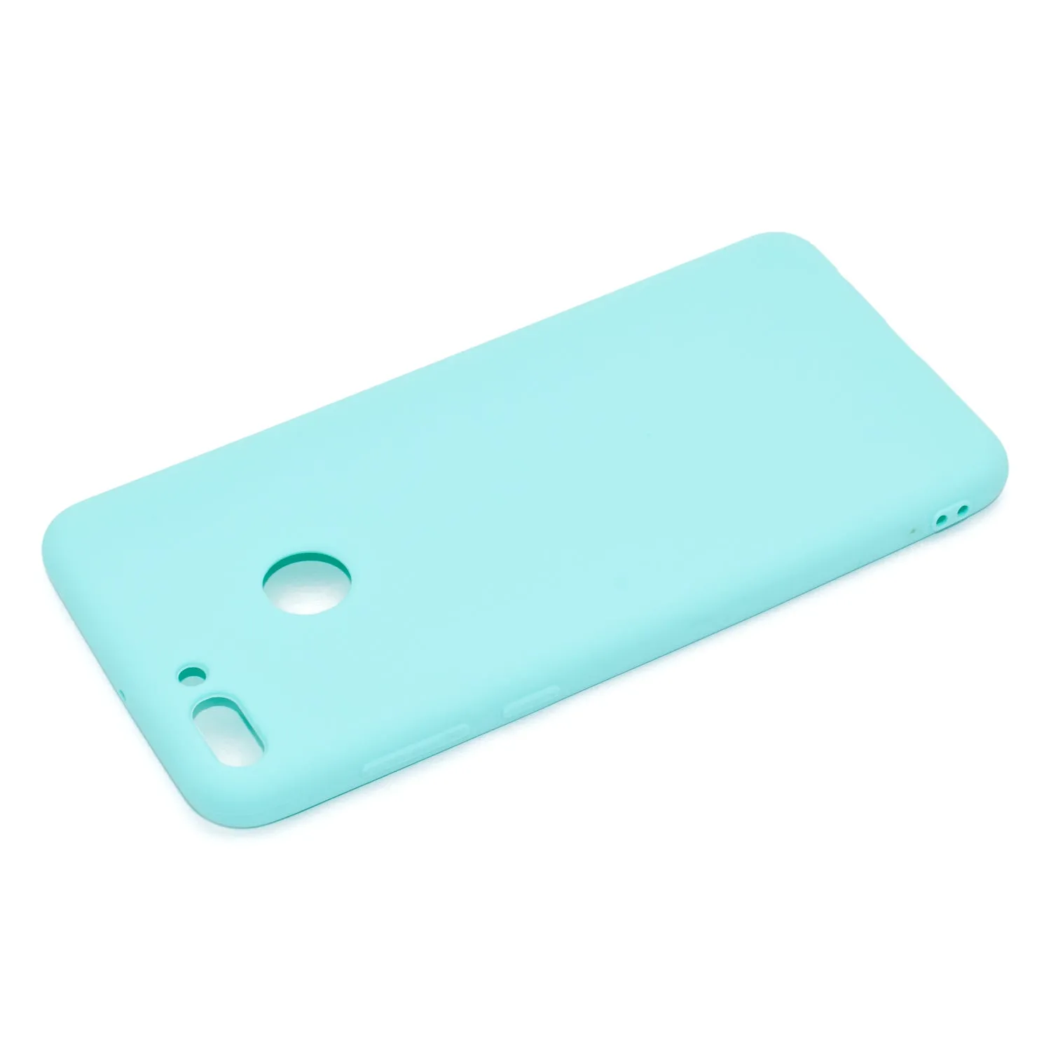 for HUAWEI Y9 2018 Lovely Candy Color Matte TPU Anti-scratch Non-slip Protective Cover Back Case Light blue