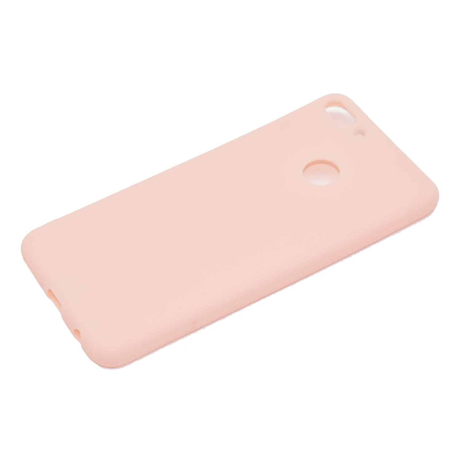 for HUAWEI Y9 2018 Lovely Candy Color Matte TPU Anti-scratch Non-slip Protective Cover Back Case Light pink