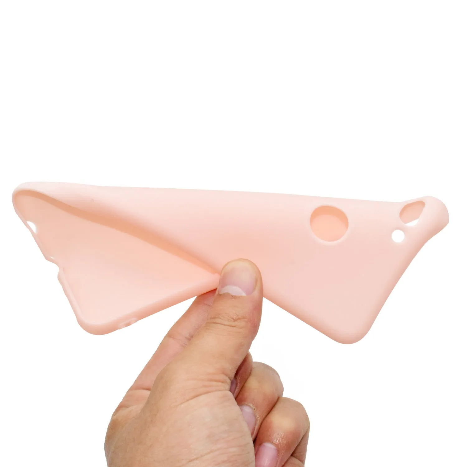 for HUAWEI Y9 2018 Lovely Candy Color Matte TPU Anti-scratch Non-slip Protective Cover Back Case Light pink