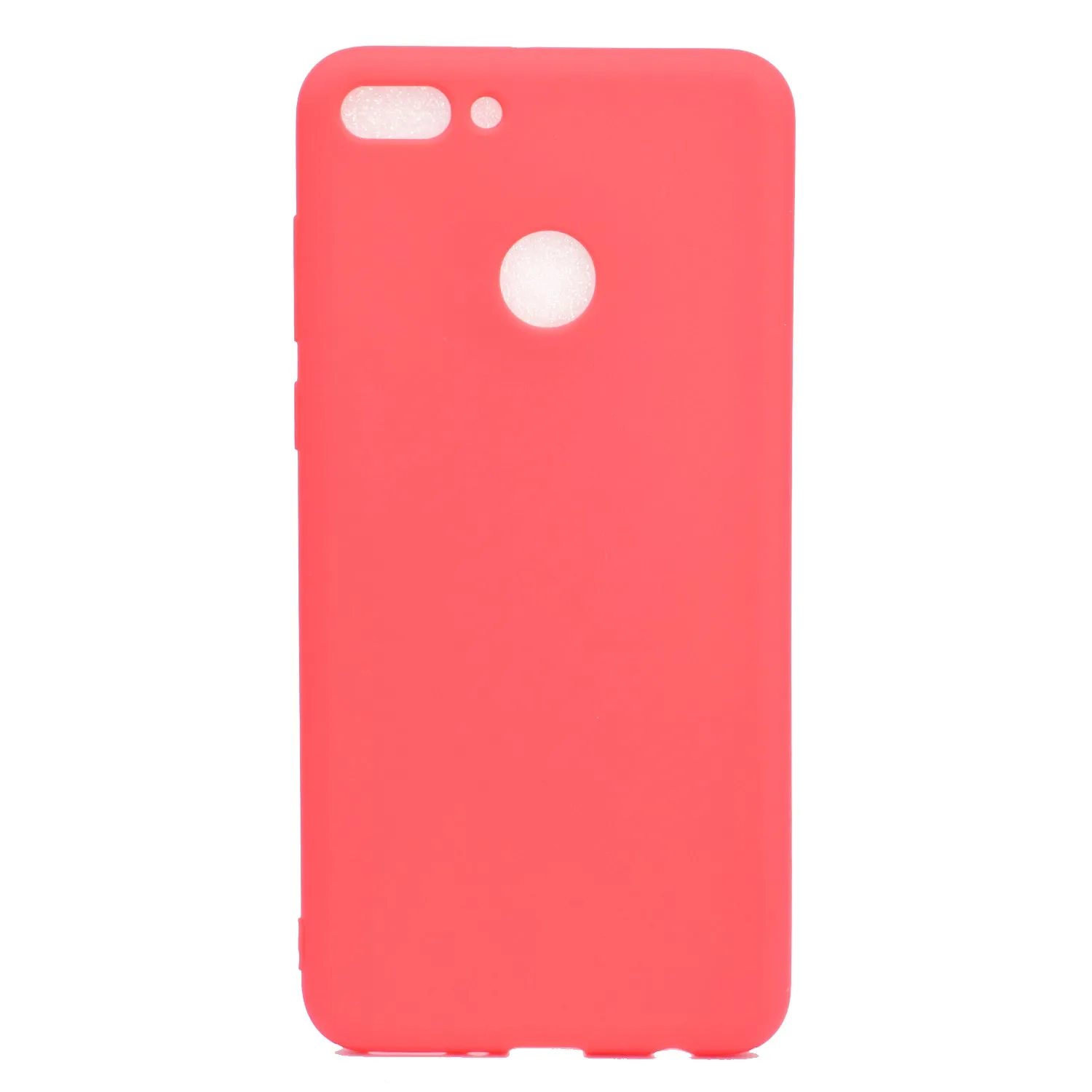 for HUAWEI Y9 2018 Lovely Candy Color Matte TPU Anti-scratch Non-slip Protective Cover Back Case yellow