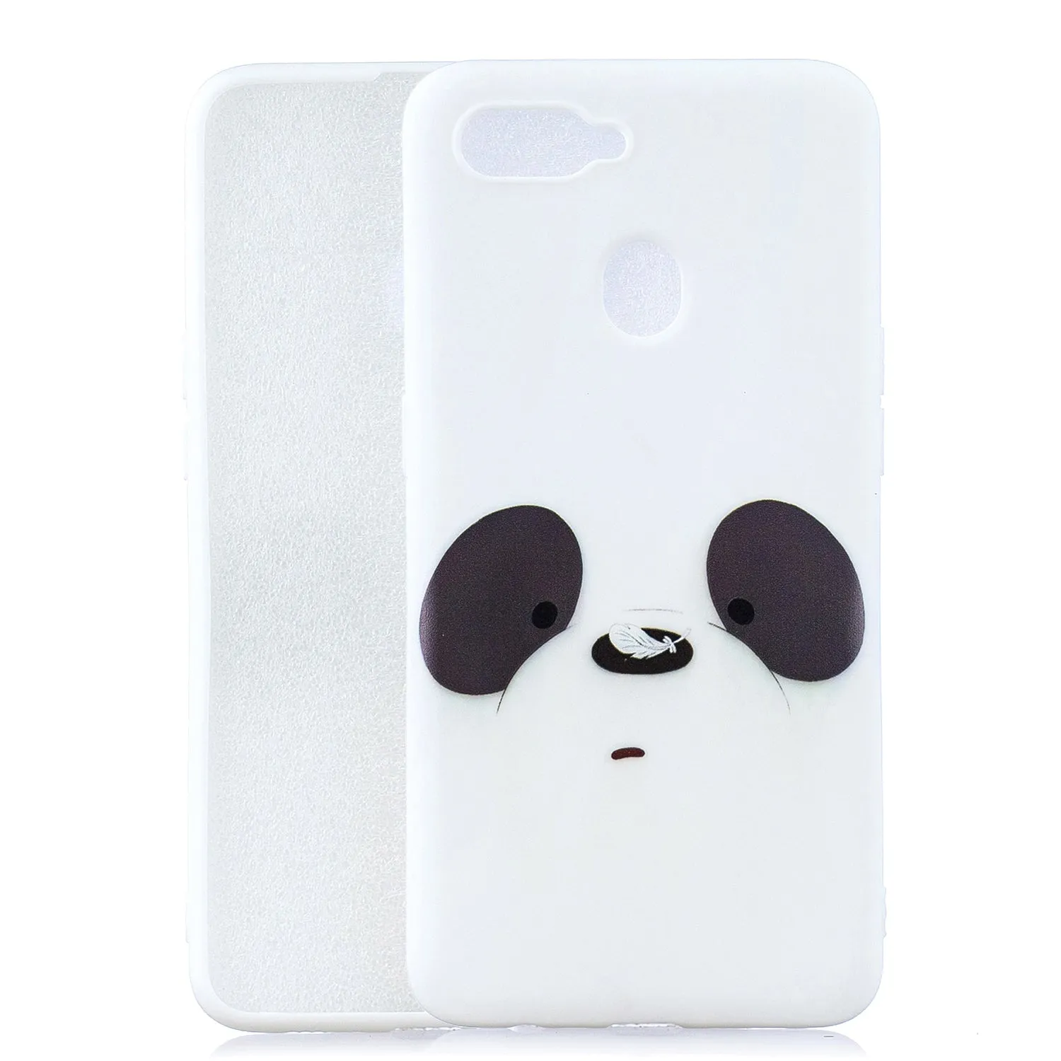 For OPPO A7 Cartoon Lovely Coloured Painted Soft TPU Back Cover Non-slip Shockproof Full Protective Case with Lanyard Rose red