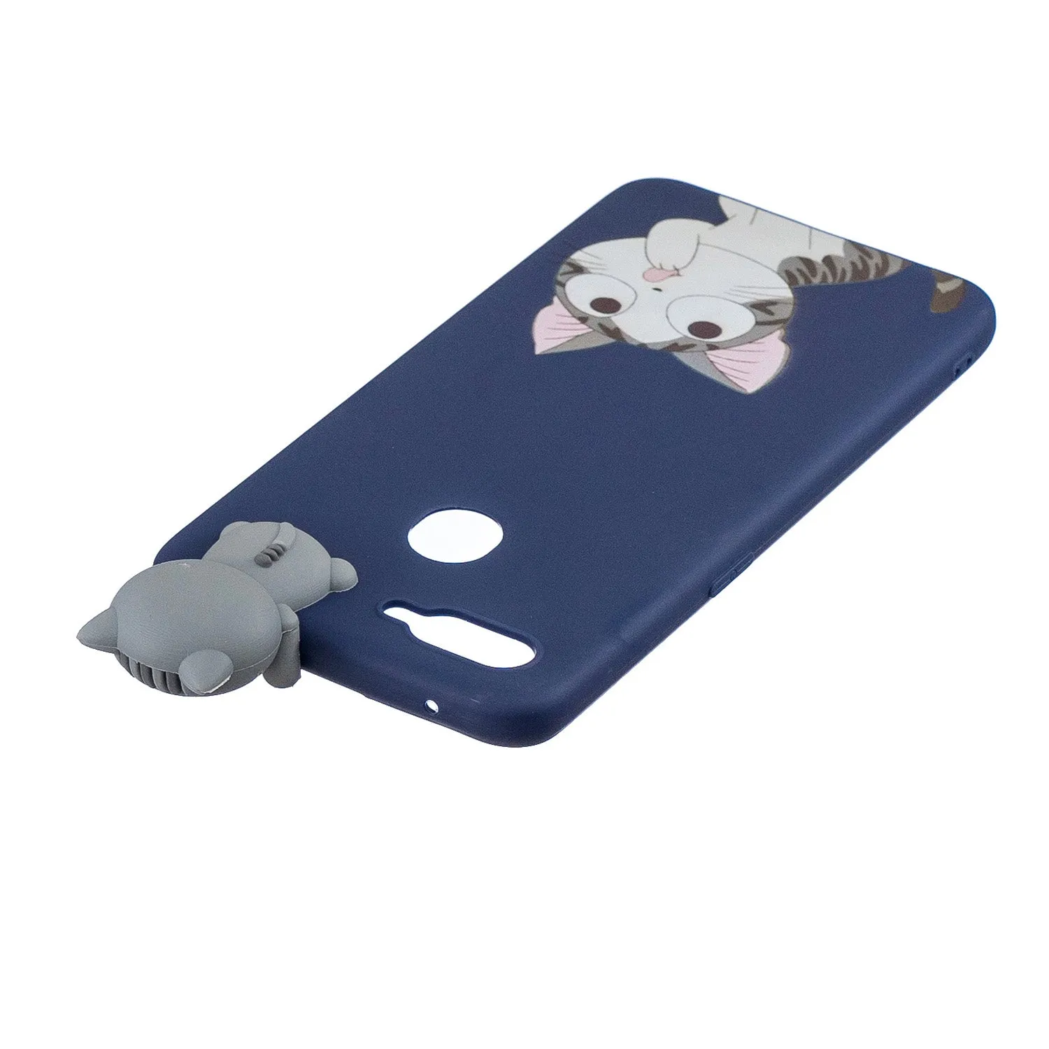 For OPPO F9/F9 PRO 3D Cute Coloured Painted Animal TPU Anti-scratch Non-slip Protective Cover Back Case big face cat