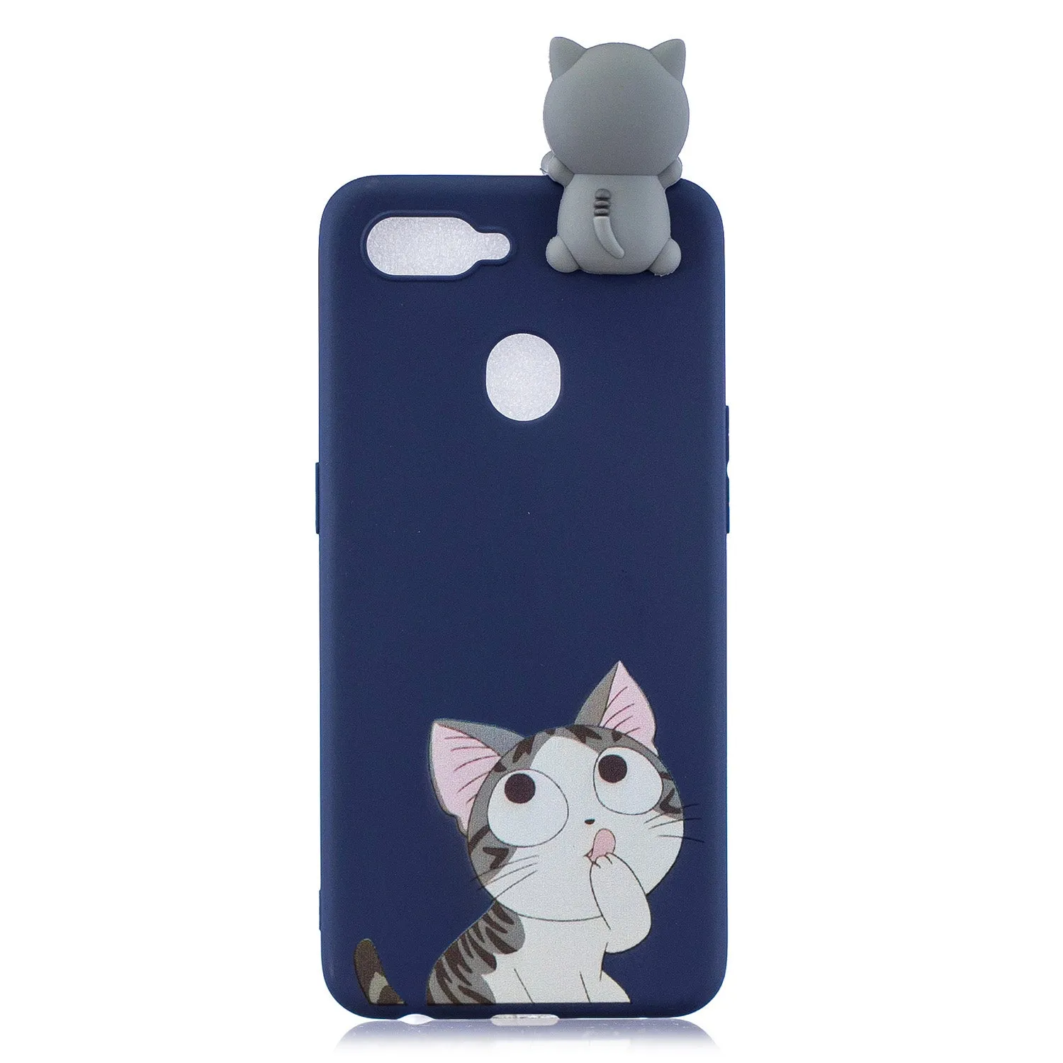 For OPPO F9/F9 PRO 3D Cute Coloured Painted Animal TPU Anti-scratch Non-slip Protective Cover Back Case big face cat
