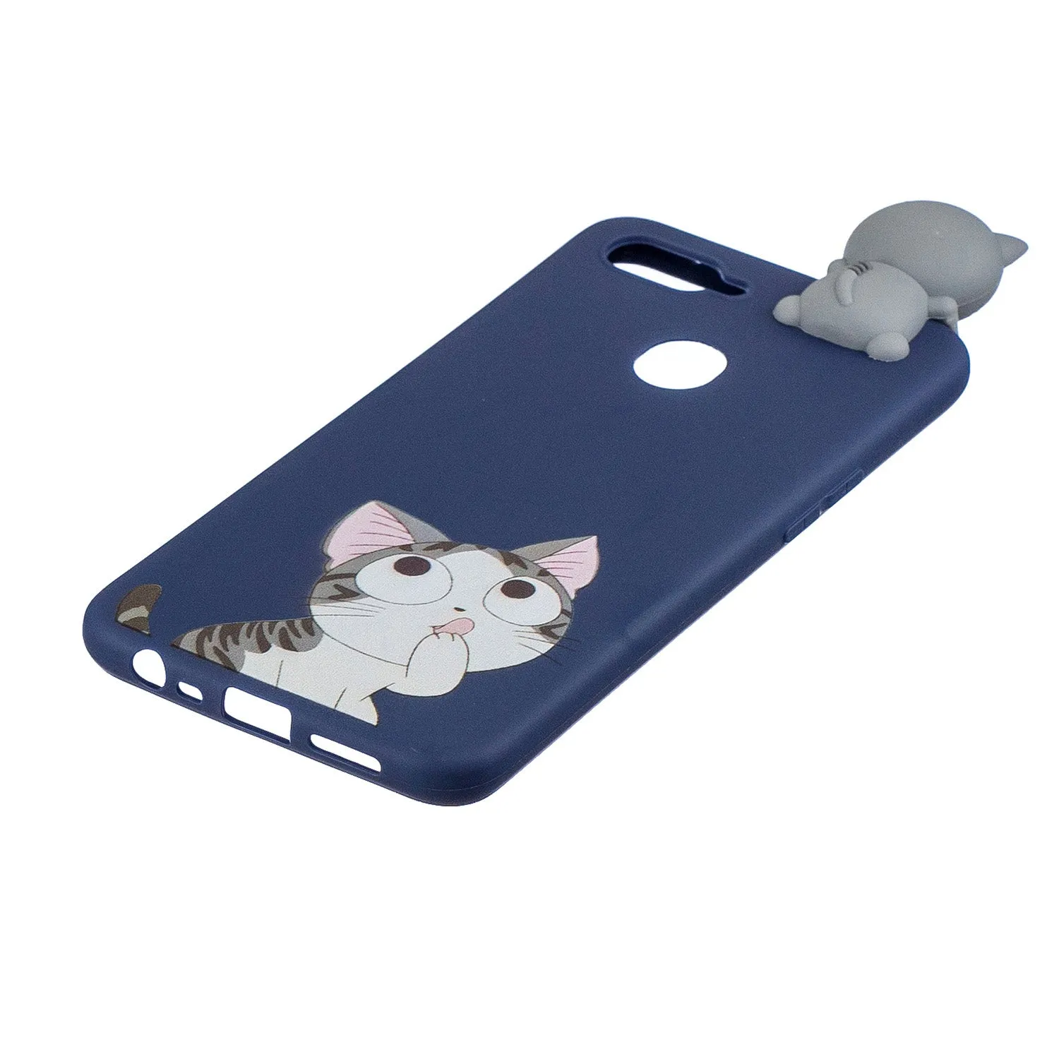For OPPO F9/F9 PRO 3D Cute Coloured Painted Animal TPU Anti-scratch Non-slip Protective Cover Back Case big face cat