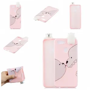 For OPPO F9/F9 PRO 3D Cute Coloured Painted Animal TPU Anti-scratch Non-slip Protective Cover Back Case Big white bear