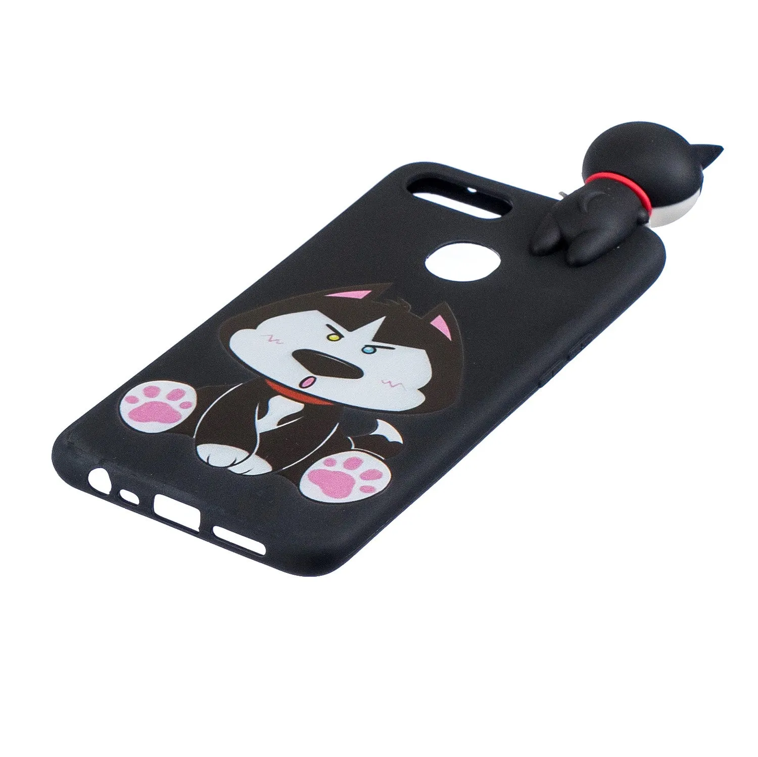 For OPPO F9/F9 PRO 3D Cute Coloured Painted Animal TPU Anti-scratch Non-slip Protective Cover Back Case cute husky