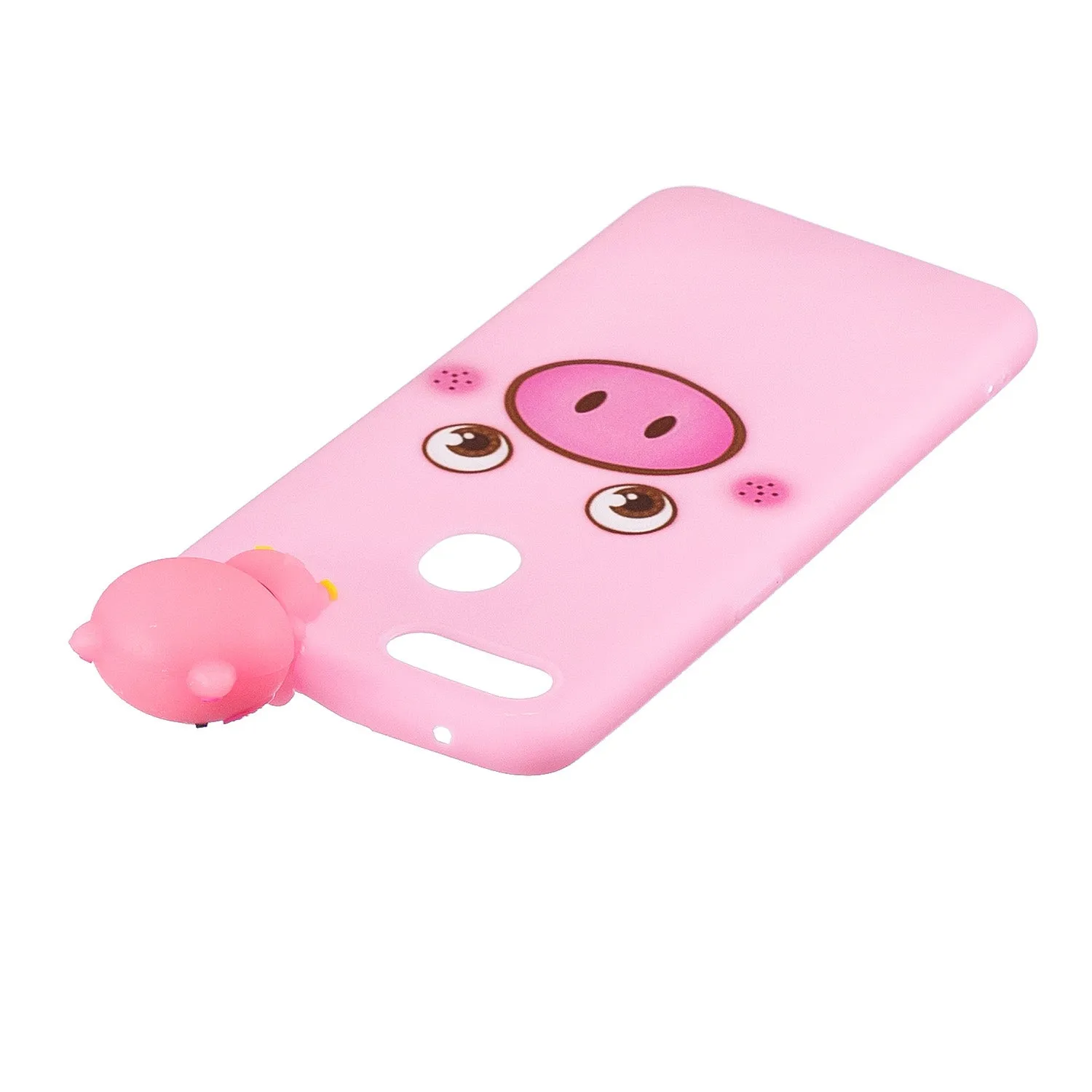 For OPPO F9/F9 PRO 3D Cute Coloured Painted Animal TPU Anti-scratch Non-slip Protective Cover Back Case Small pink pig