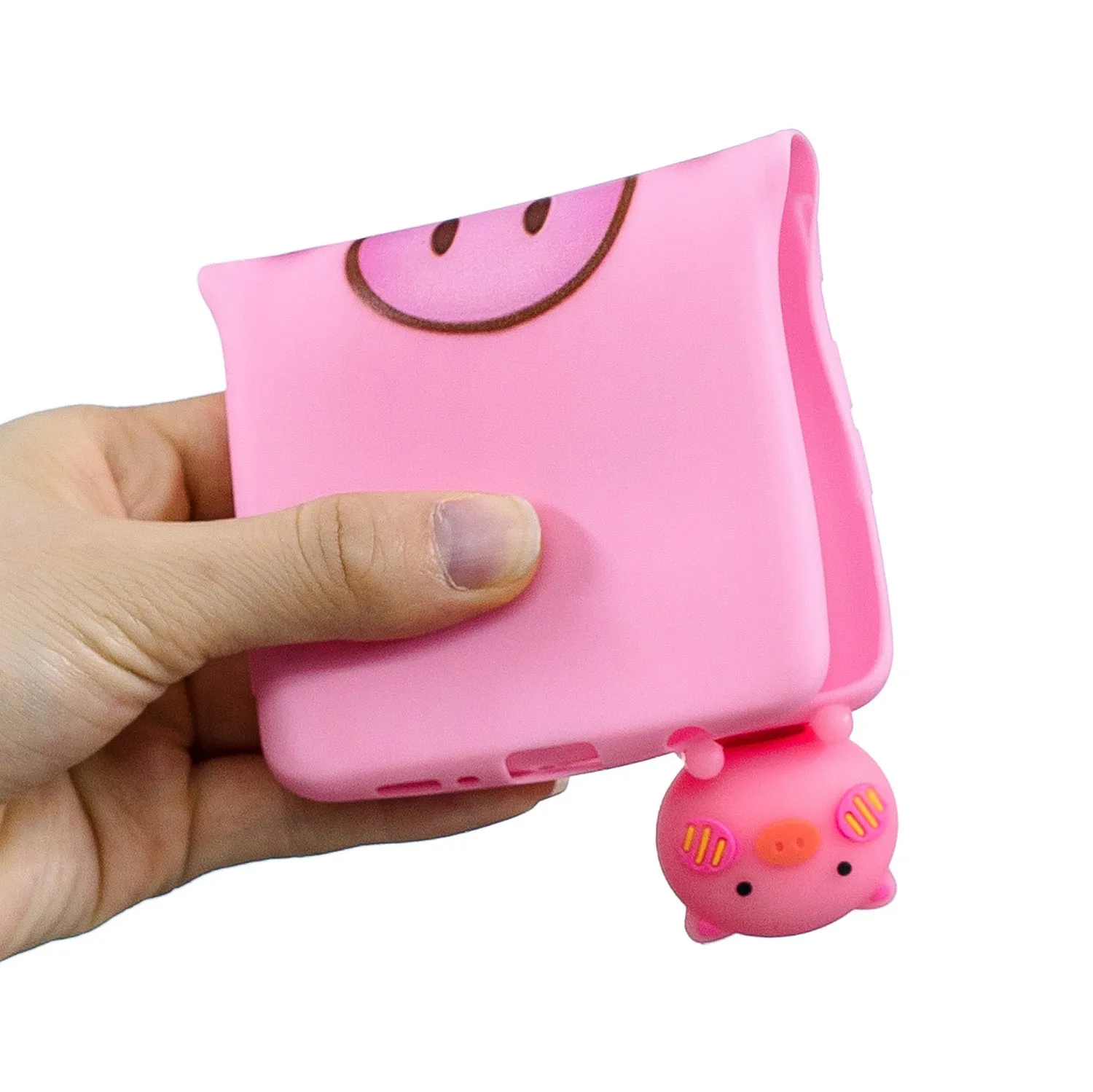 For OPPO F9/F9 PRO 3D Cute Coloured Painted Animal TPU Anti-scratch Non-slip Protective Cover Back Case Small pink pig