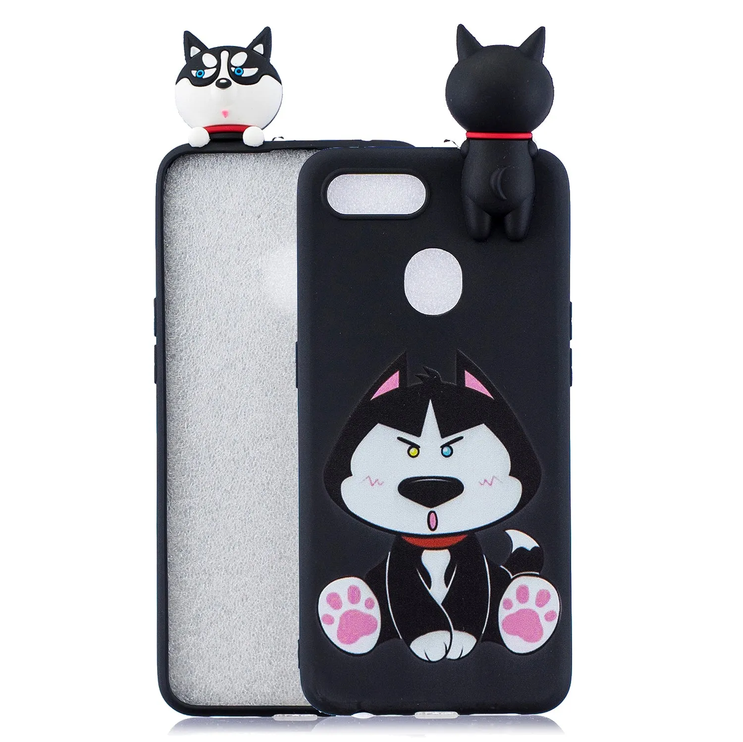 For OPPO F9/F9 PRO 3D Cute Coloured Painted Animal TPU Anti-scratch Non-slip Protective Cover Back Case Smiley panda