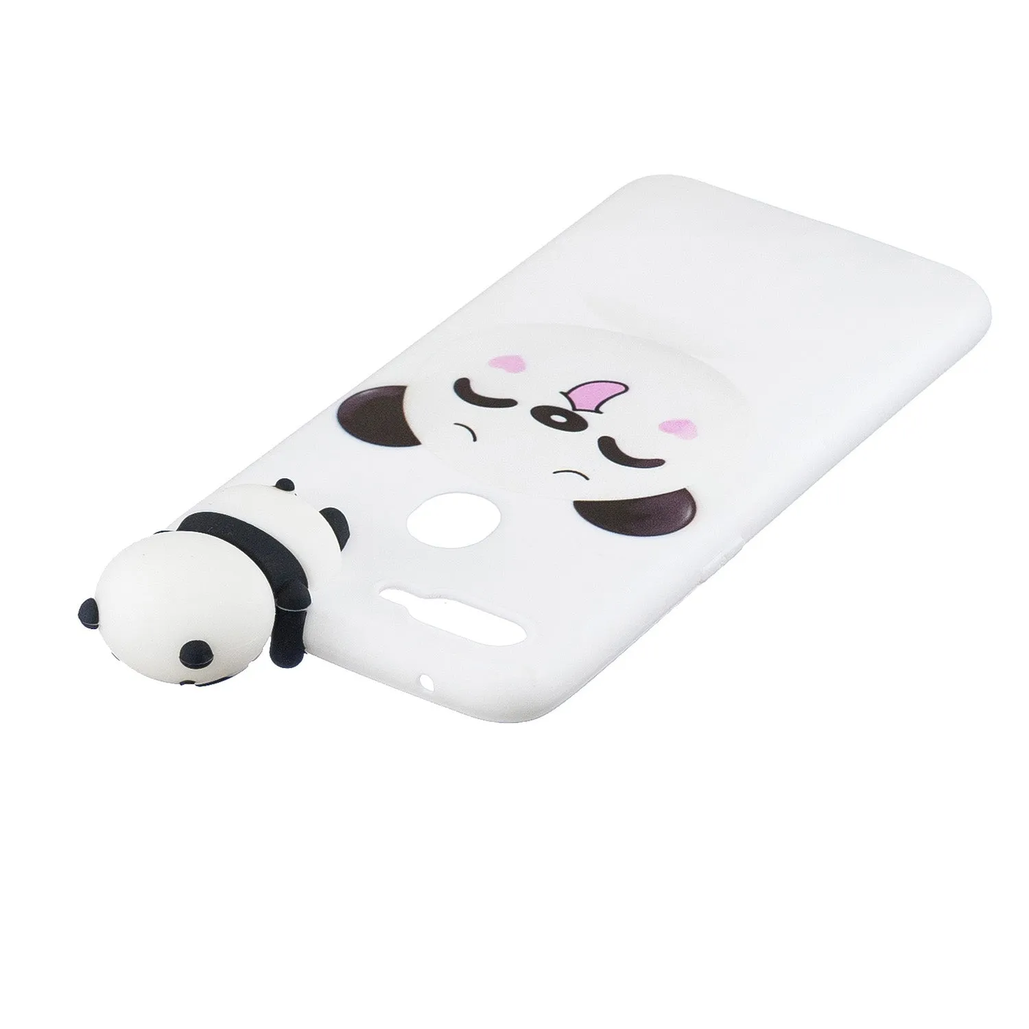 For OPPO F9/F9 PRO 3D Cute Coloured Painted Animal TPU Anti-scratch Non-slip Protective Cover Back Case Smiley panda