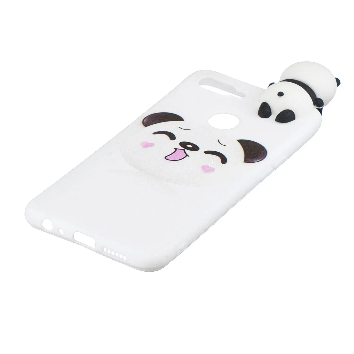 For OPPO F9/F9 PRO 3D Cute Coloured Painted Animal TPU Anti-scratch Non-slip Protective Cover Back Case Smiley panda