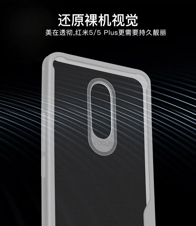 For Redmi 5 Ultra Slim Translucent Back Cover Non-slip Shockproof TPU Full Protective Case  Transparent gray