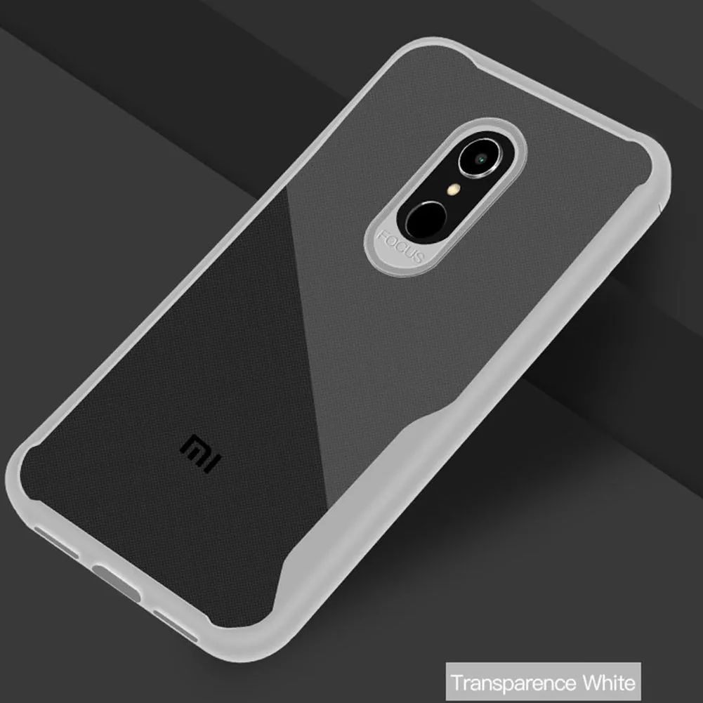 For Redmi 5 Ultra Slim Translucent Back Cover Non-slip Shockproof TPU Full Protective Case  Transparent White