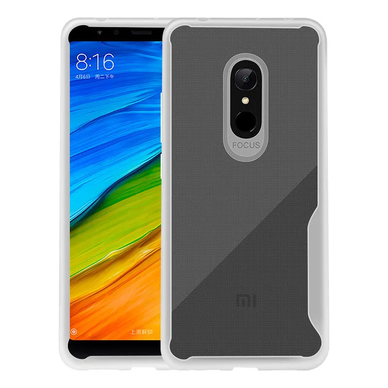 For Redmi 5 Ultra Slim Translucent Back Cover Non-slip Shockproof TPU Full Protective Case  Transparent White