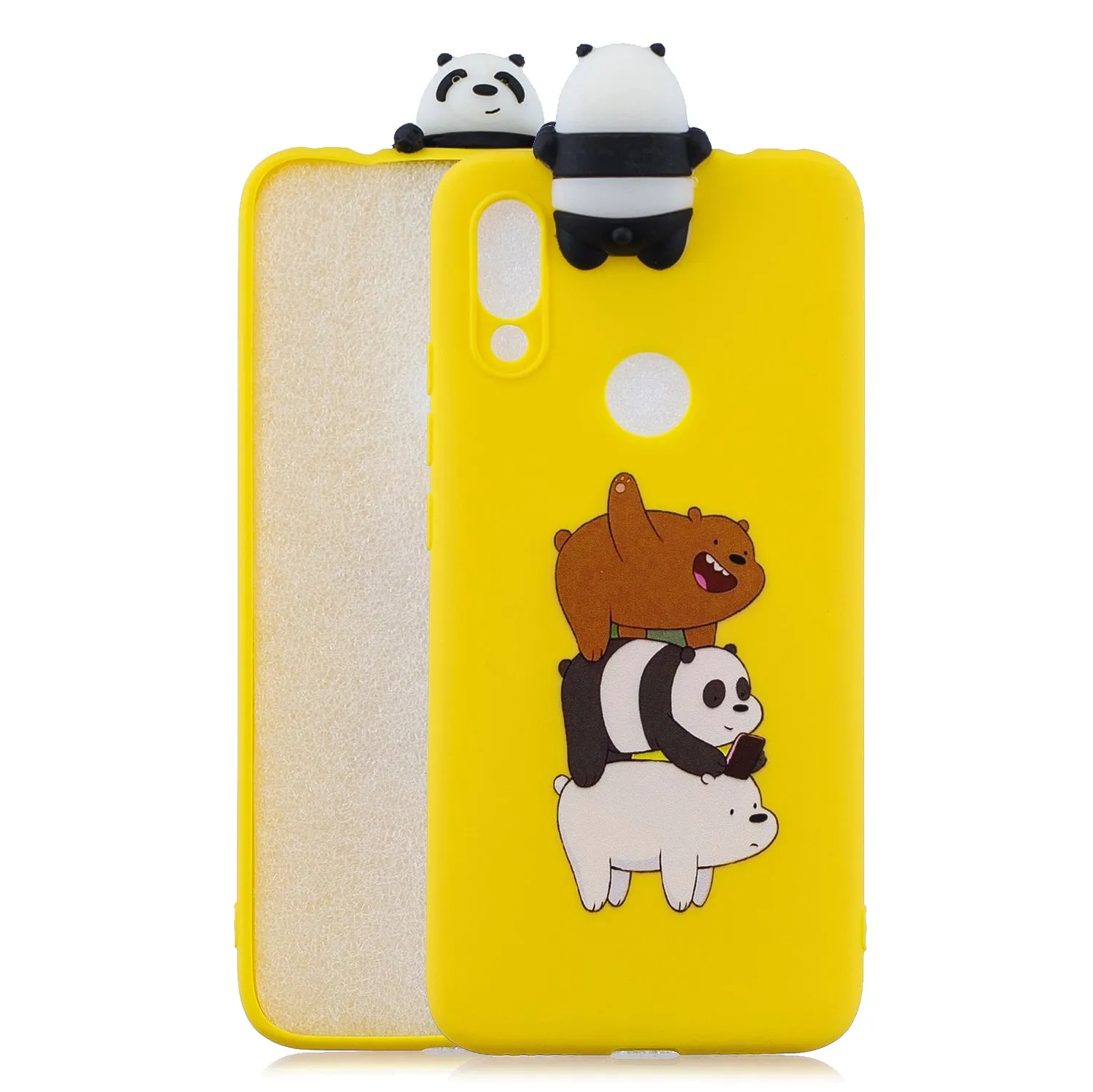 For Redmi 7 3D Cartoon Lovely Coloured Painted Soft TPU Back Cover Non-slip Shockproof Full Protective Case big face cat
