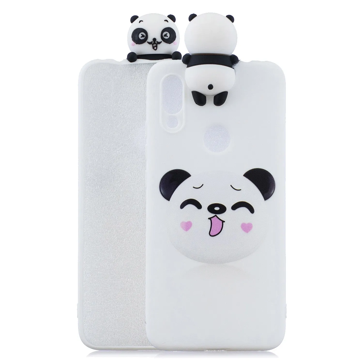 For Redmi 7 3D Cartoon Lovely Coloured Painted Soft TPU Back Cover Non-slip Shockproof Full Protective Case big face cat
