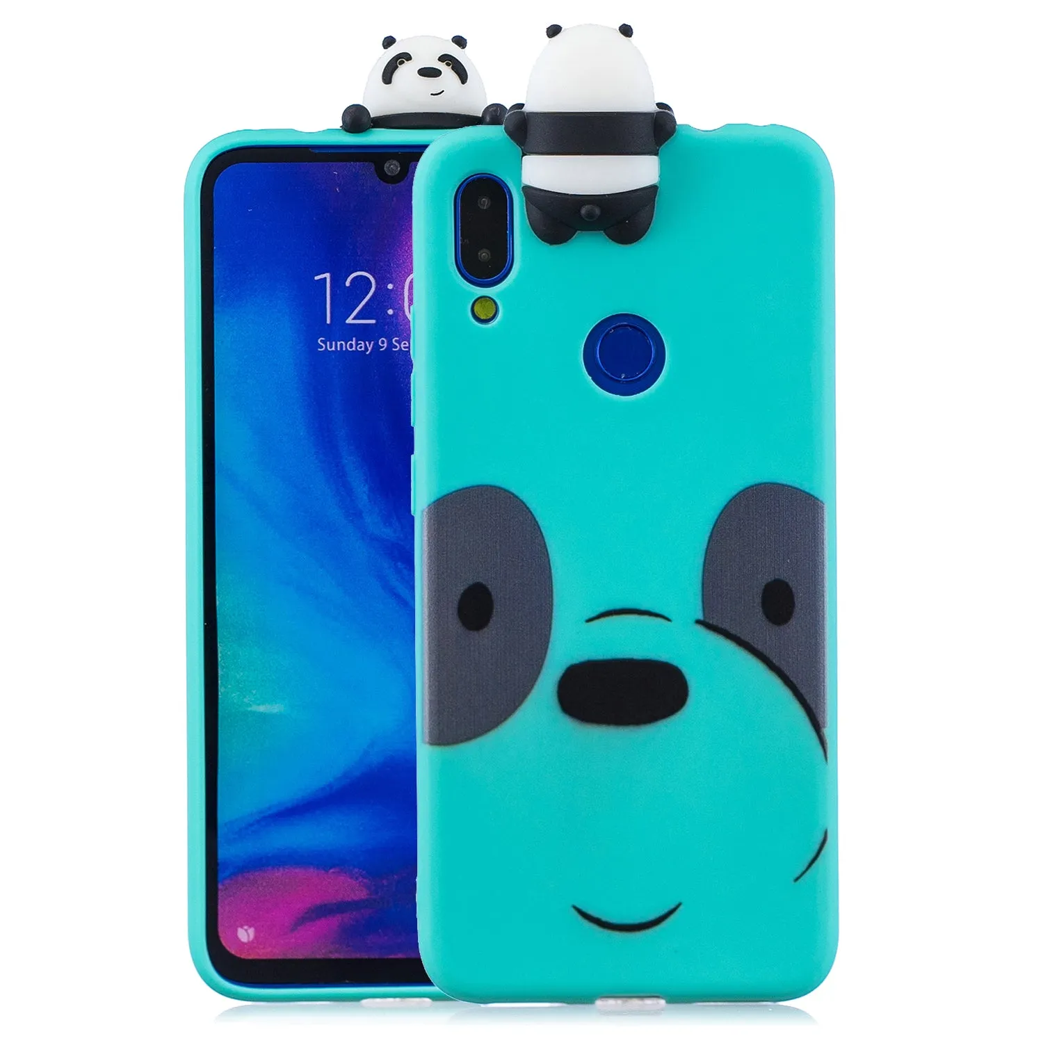 For Redmi NOTE 7 3D Cute Coloured Painted Animal TPU Anti-scratch Non-slip Protective Cover Back Case red