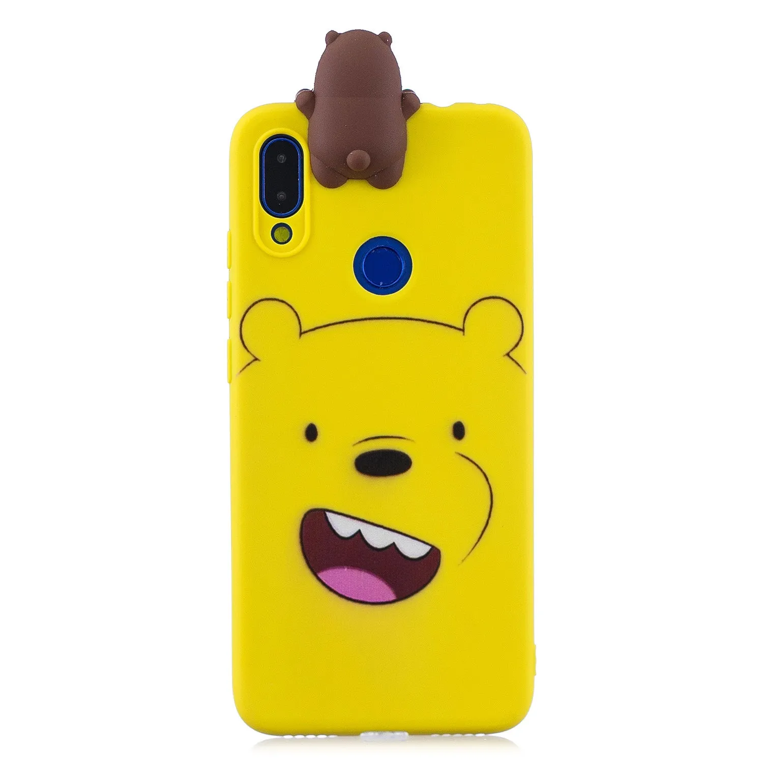 For Redmi NOTE 7 3D Cute Coloured Painted Animal TPU Anti-scratch Non-slip Protective Cover Back Case yellow