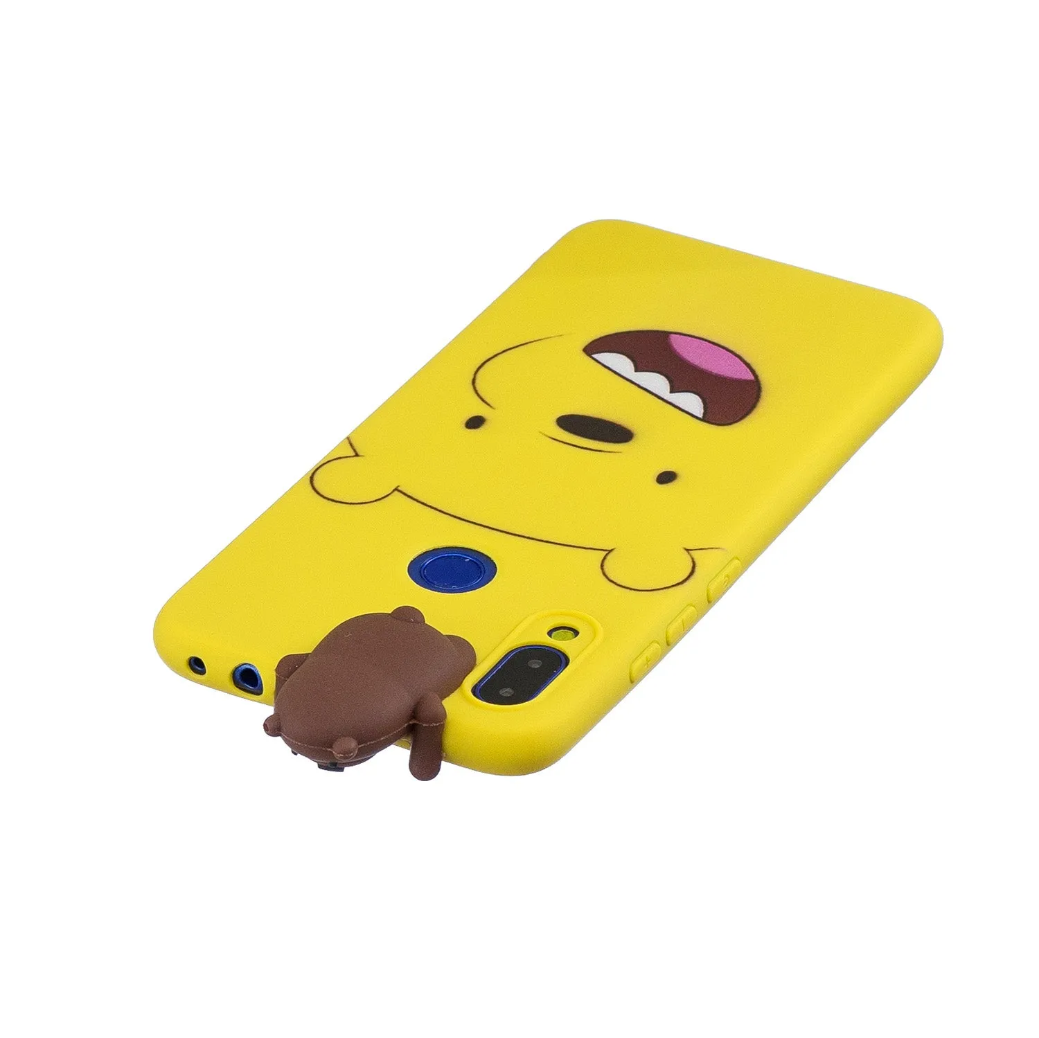 For Redmi NOTE 7 3D Cute Coloured Painted Animal TPU Anti-scratch Non-slip Protective Cover Back Case yellow