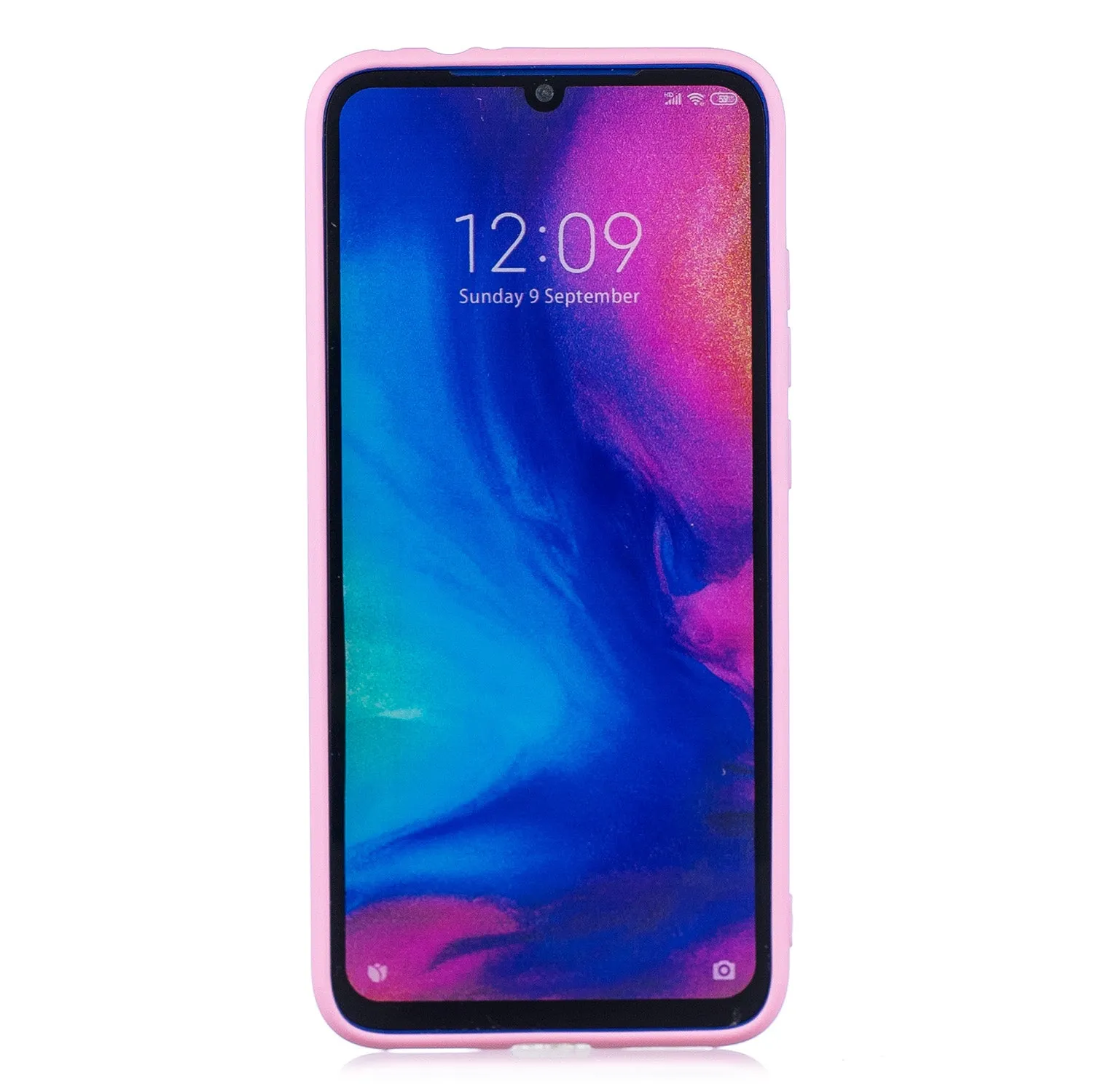 For Redmi note 7 Lovely Candy Color Matte TPU Anti-scratch Non-slip Protective Cover Back Case black