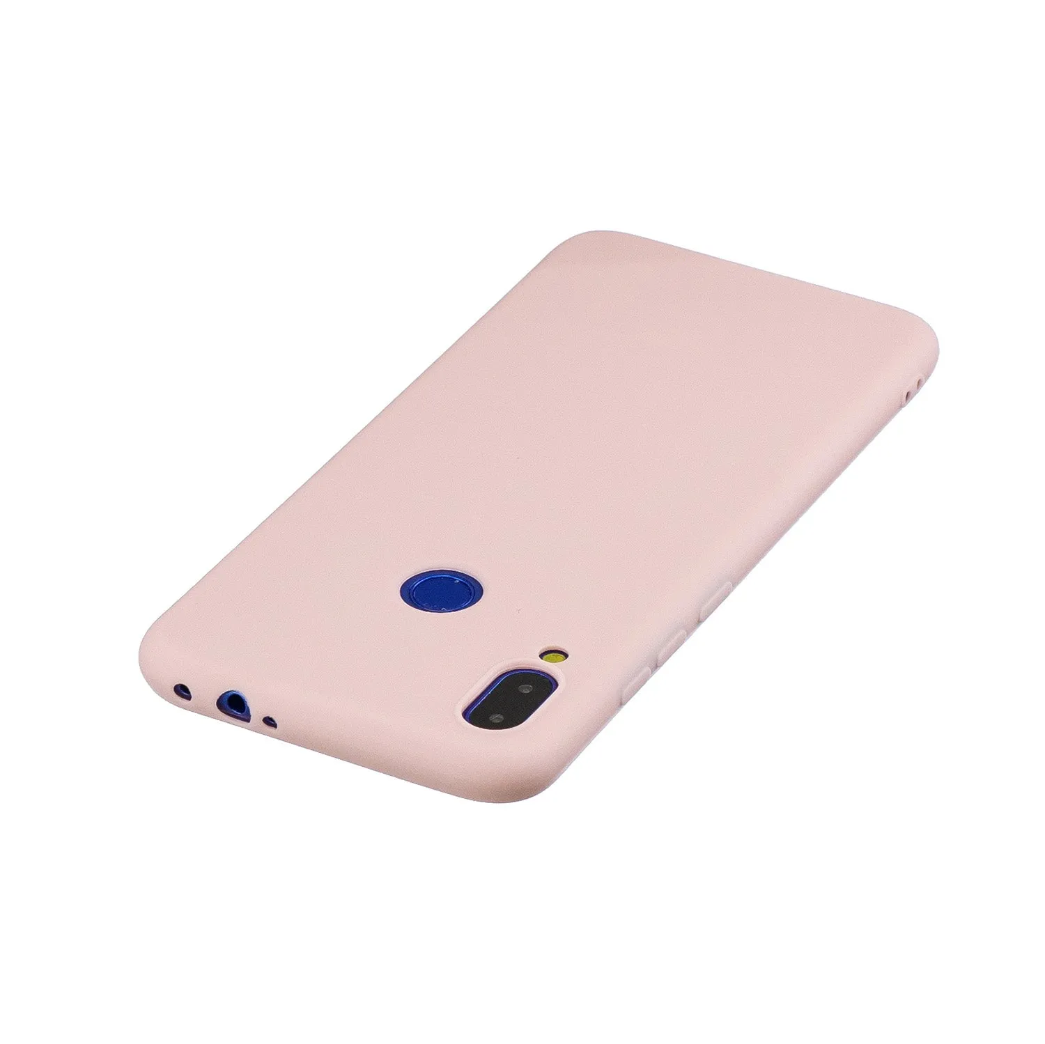For Redmi note 7 Lovely Candy Color Matte TPU Anti-scratch Non-slip Protective Cover Back Case Light pink