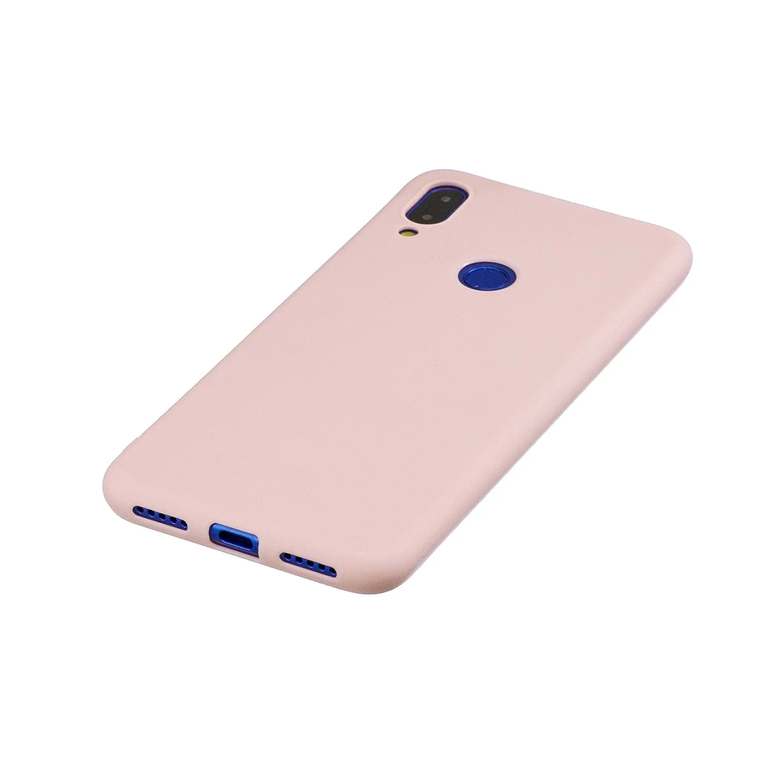 For Redmi note 7 Lovely Candy Color Matte TPU Anti-scratch Non-slip Protective Cover Back Case Light pink
