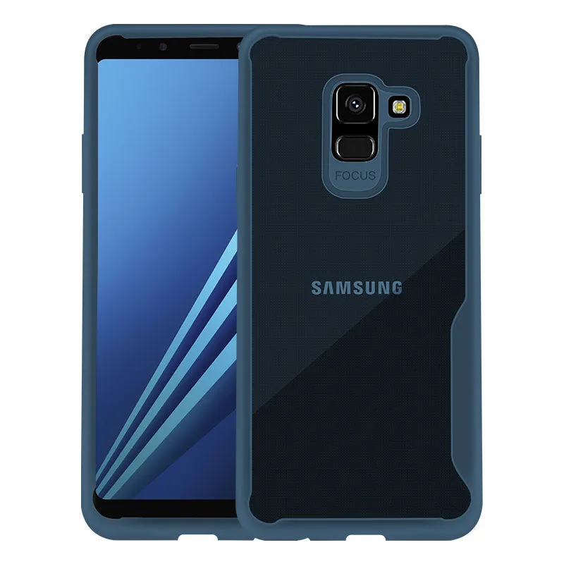 For Samsung A6 2018 Eurasia Edition Ultra Slim Translucent Back Cover Non-slip Shockproof TPU Full Protective Case  Transparent gray