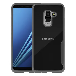 For Samsung A6 2018 Eurasia Edition Ultra Slim Translucent Back Cover Non-slip Shockproof TPU Full Protective Case  Transparent gray