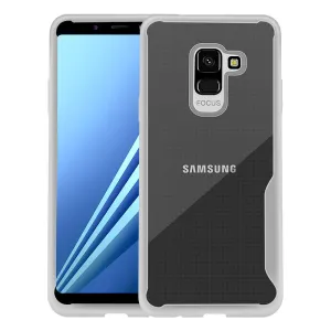 For Samsung A6 2018 Eurasia Edition Ultra Slim Translucent Back Cover Non-slip Shockproof TPU Full Protective Case  Transparent White
