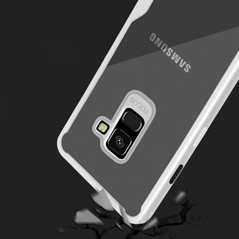 For Samsung A6 2018 Eurasia Edition Ultra Slim Translucent Back Cover Non-slip Shockproof TPU Full Protective Case  Transparent White