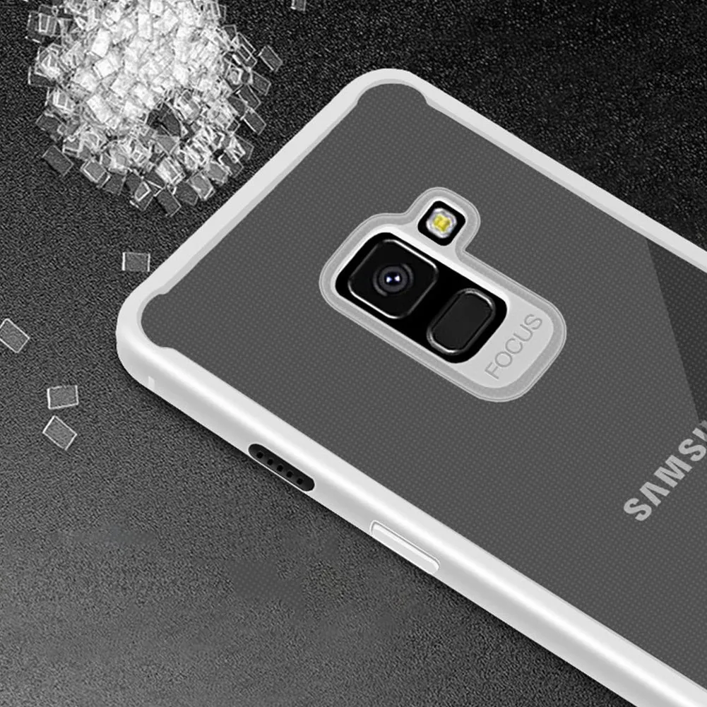 For Samsung A6 2018 Eurasia Edition Ultra Slim Translucent Back Cover Non-slip Shockproof TPU Full Protective Case  Transparent White