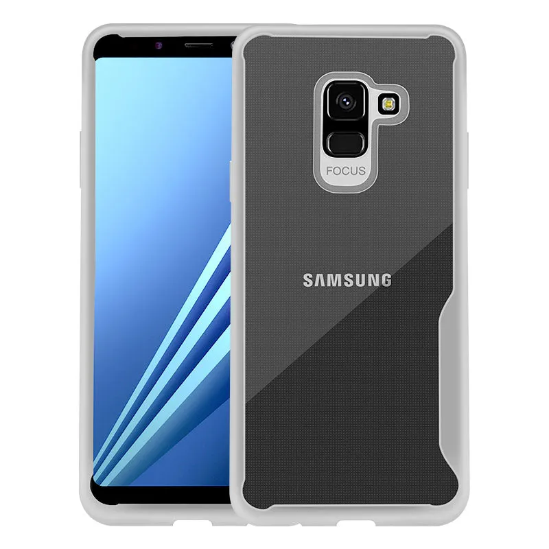 For Samsung A6 2018 Eurasia Edition Ultra Slim Translucent Back Cover Non-slip Shockproof TPU Full Protective Case  Transparent White