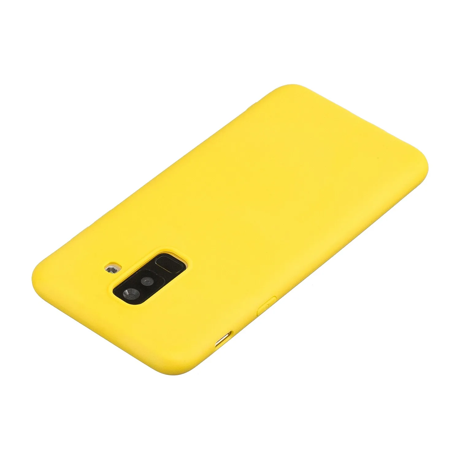 for Samsung A6 plus 2018 Lovely Candy Color Matte TPU Anti-scratch Non-slip Protective Cover Back Case red