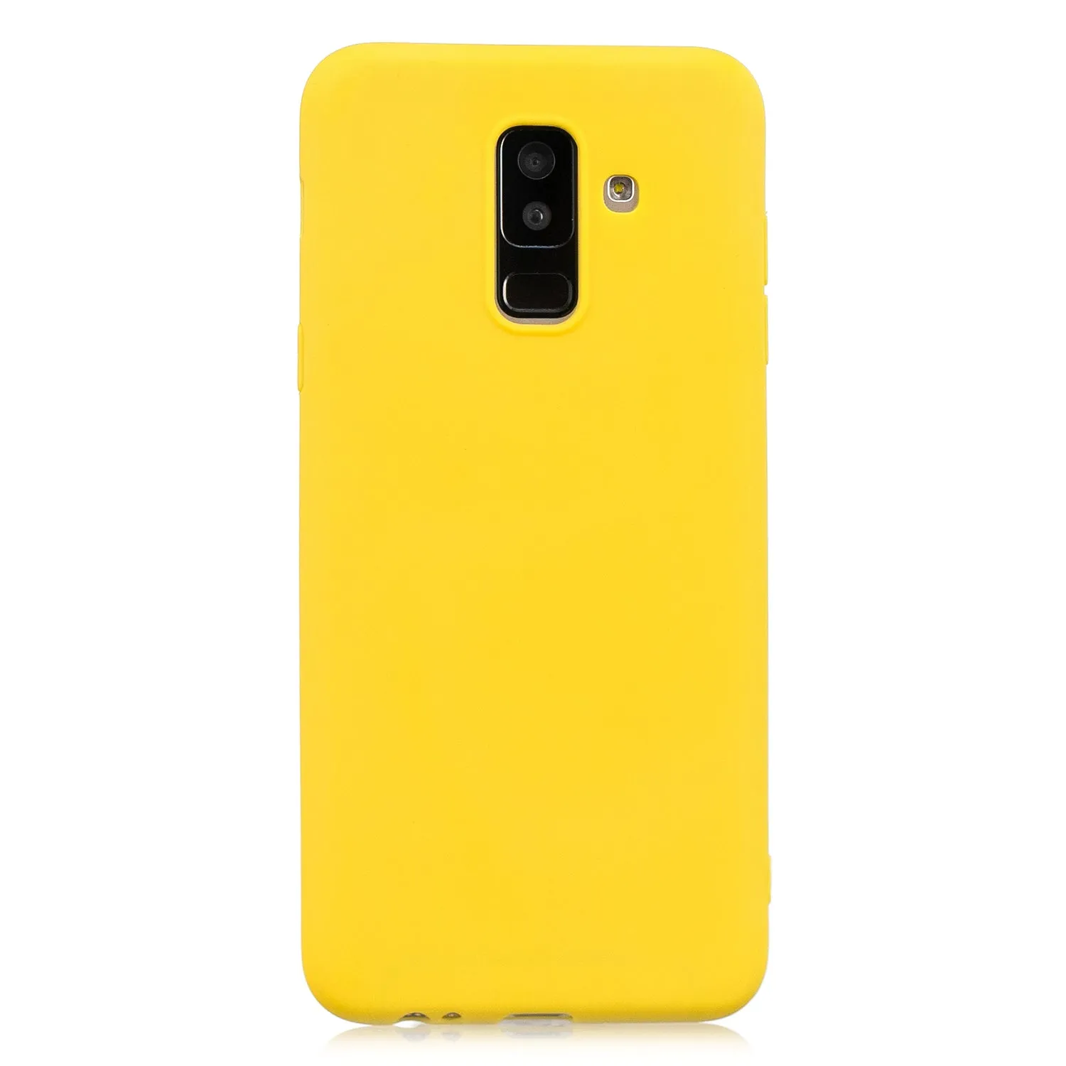 for Samsung A6 plus 2018 Lovely Candy Color Matte TPU Anti-scratch Non-slip Protective Cover Back Case red