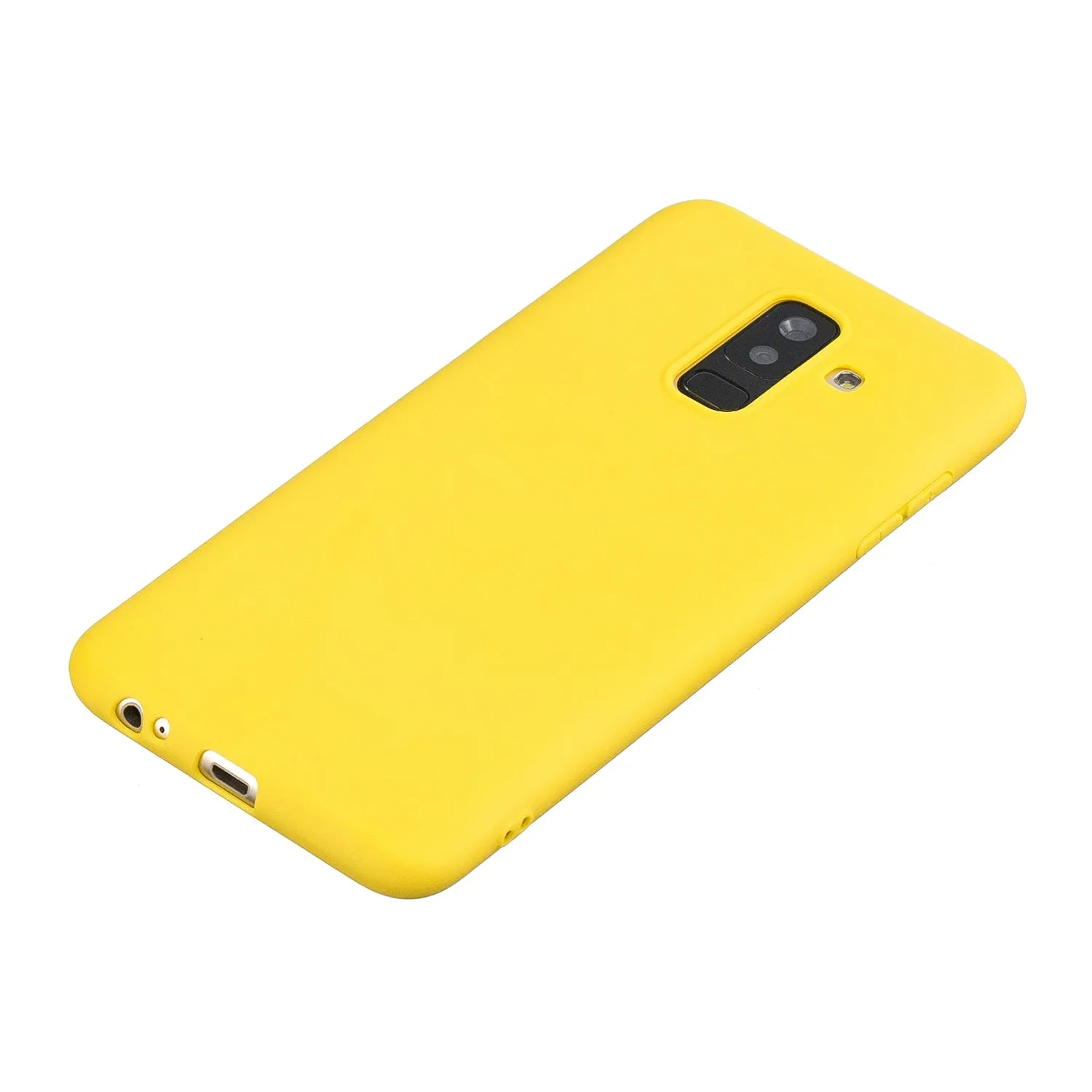 for Samsung A6 plus 2018 Lovely Candy Color Matte TPU Anti-scratch Non-slip Protective Cover Back Case red