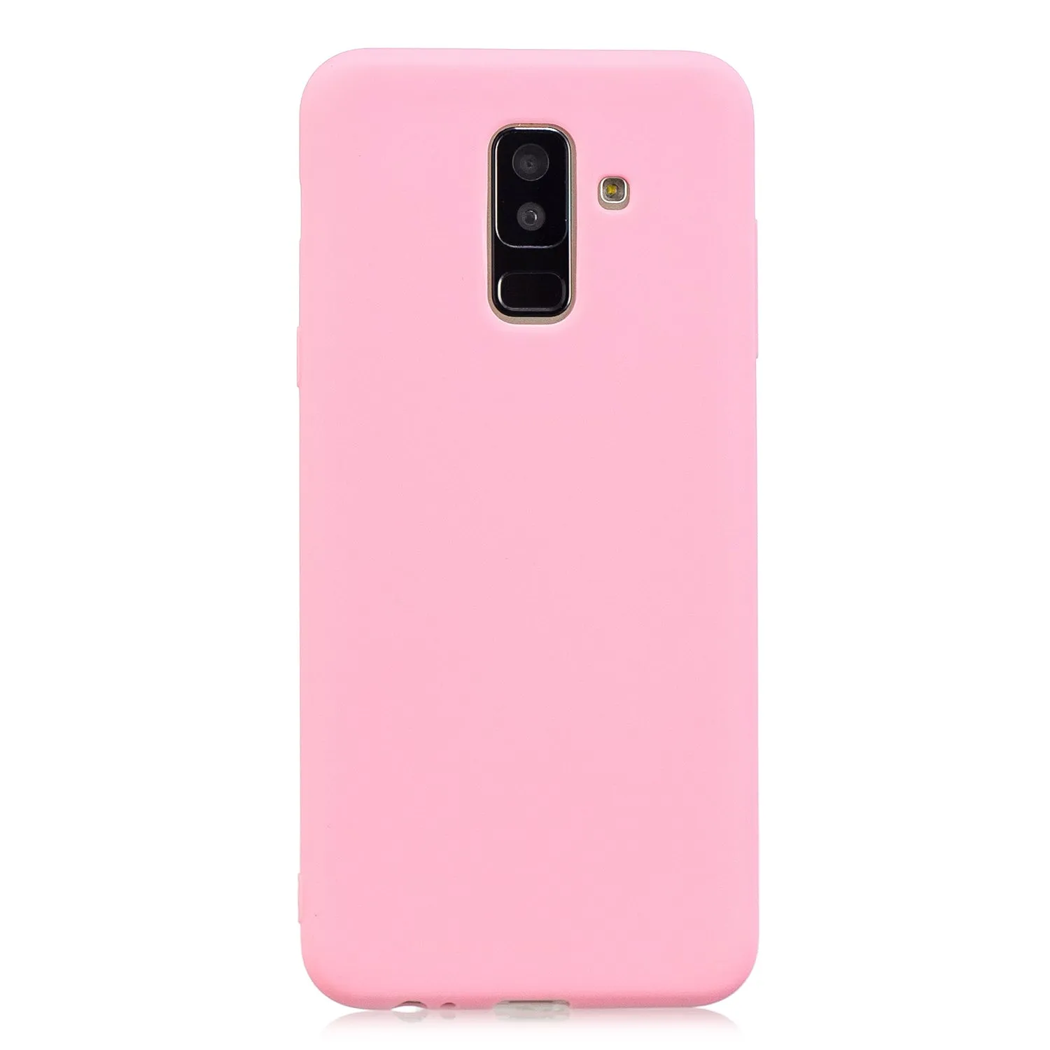 for Samsung A6 plus 2018 Lovely Candy Color Matte TPU Anti-scratch Non-slip Protective Cover Back Case red