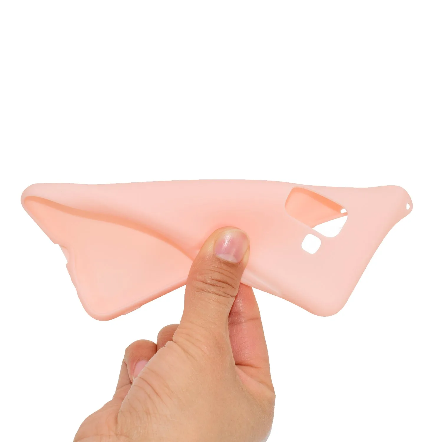 for Samsung A8 2018 Lovely Candy Color Matte TPU Anti-scratch Non-slip Protective Cover Back Case Light pink