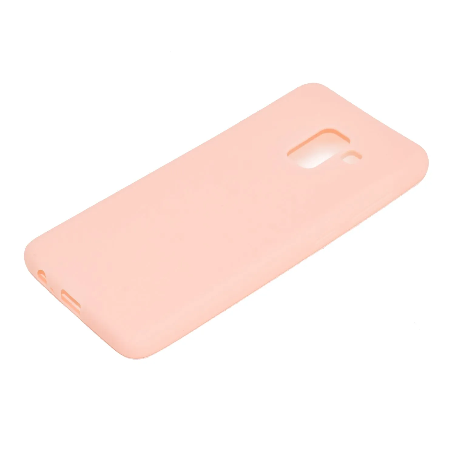 for Samsung A8 2018 Lovely Candy Color Matte TPU Anti-scratch Non-slip Protective Cover Back Case Light pink