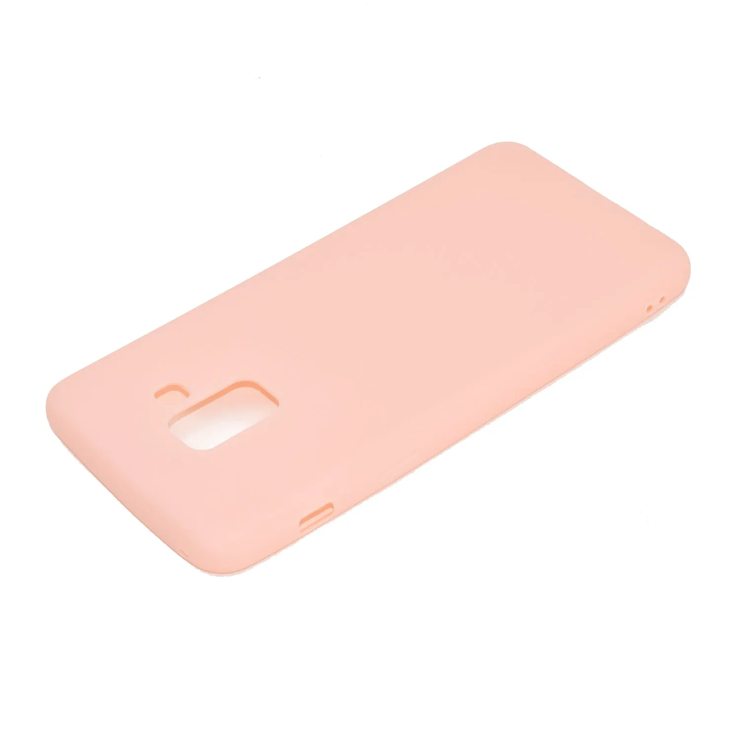 for Samsung A8 2018 Lovely Candy Color Matte TPU Anti-scratch Non-slip Protective Cover Back Case Light pink