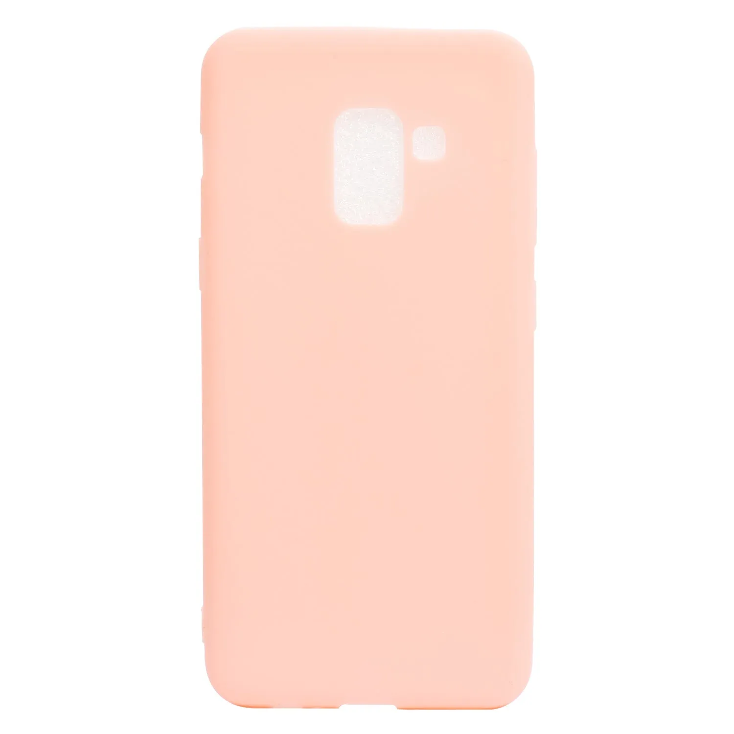 for Samsung A8 2018 Lovely Candy Color Matte TPU Anti-scratch Non-slip Protective Cover Back Case Light pink
